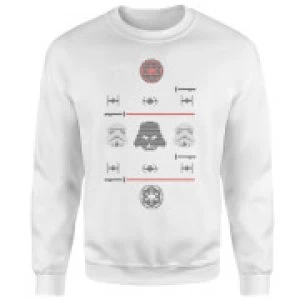 Image of Star Wars Imperial Knit White Christmas Sweatshirt - L - White