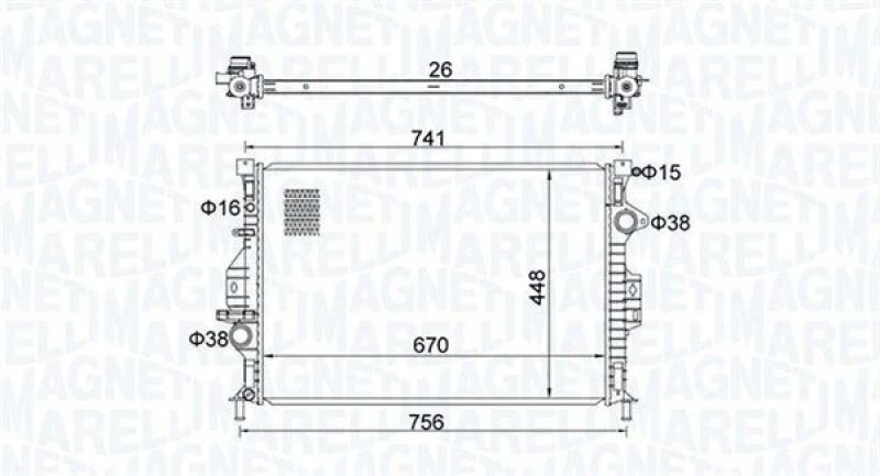 Image of MAGNETI MARELLI Engine radiator MAGNETI MARELLI 350213157700
