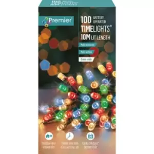 image of Premier Decorations 100 LED Multi Action Battery Operated TreeBright, Multi Coloured