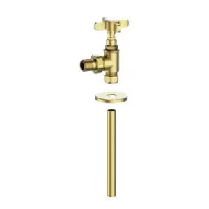 Image of Brushed Brass Traditional Angled Radiator Valves