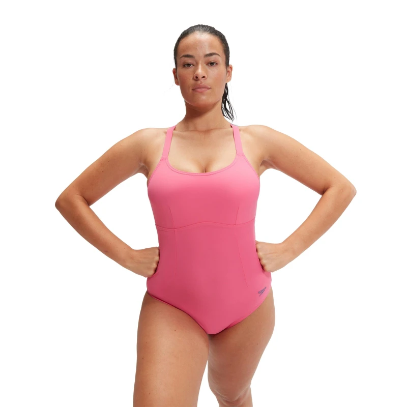 Image of Speedo Shaping Crossback Swimsuit - Pink Pink 12
