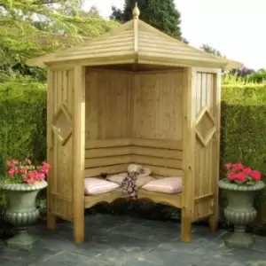 Image of Shire - Classic Corner Arbour Garden Arch Seat Approx 4 x 4 Feet