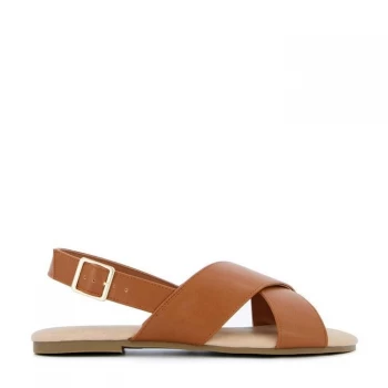Image of Head Over Heels Dune Lesson Flat Sandals Womens - Tan351