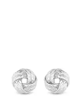 image of Mood Silver Textured Knot Stud Earrings