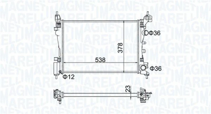 Image of MAGNETI MARELLI Engine radiator MAGNETI MARELLI 350213186700