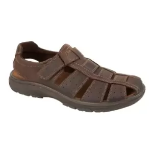 Image of IMAC Mens Waxy Leather Sandals (9.5 UK) (Brown)