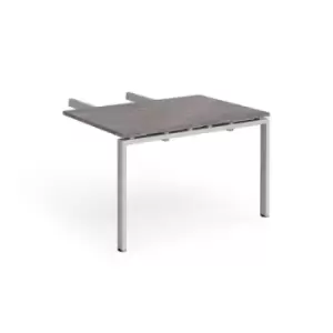 image of Adapt add on unit double return desk 800mm x 1200mm - silver frame and grey oak top