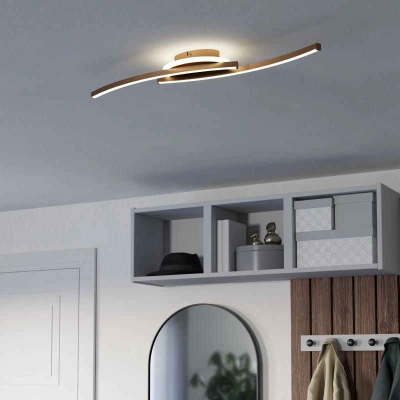 Image of EGLO Eglo Lungolago Bronze Steel Minimalist Ceiling Light in Brown Brown One Size Unisex 9008606316069