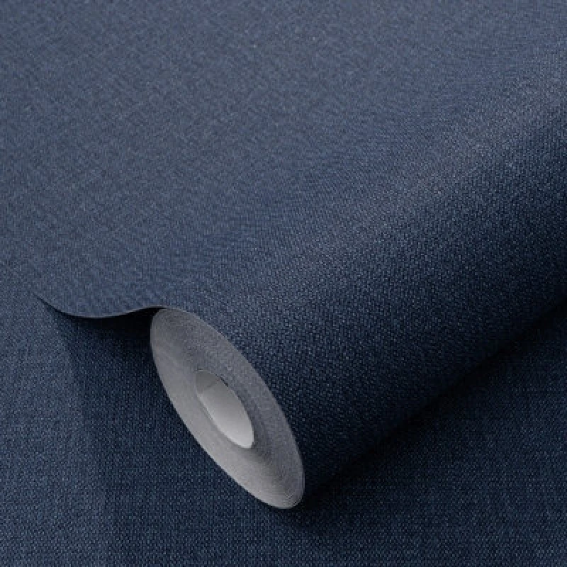 Image of Erismann Wallpaper Elle Decoration Luxury Plain Blue Woven Vinyl Wallpaper by Erismann Blue