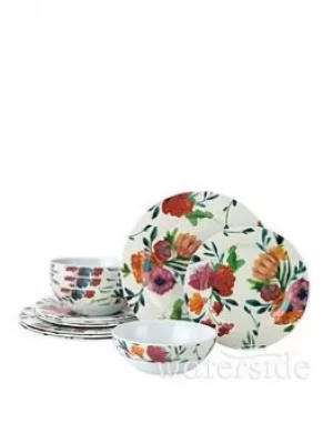 Image of Waterside 12 Piece Blossom Melamine Dinner Set