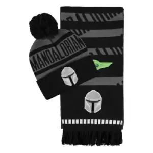 Image of Star Wars: The Mandalorian Beanie & Scarf Set Din Djarin and Grogu