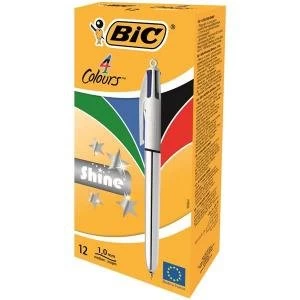 Bic 4 Colours Shine Medium 1.0mm Tip0.4mm Line Point Retractable