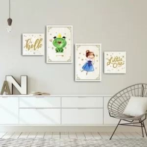 Image of 4PBCT-19 Multicolor Decorative Framed MDF Painting (4 Pieces)