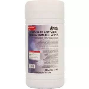 image of Food safe antiviral hand and surface wipes (tub of 200) - Solent Cleaning