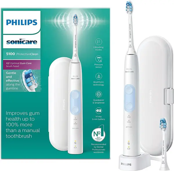 Image of Philips ProtectiveClean 5100 HX6859/17 Mode 3 White Sonic Electric Toothbrush