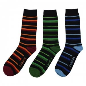 Image of Kangol Formal Sock 3 Pack Mens - Multi Stripe