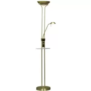 image of Cristal Alari LED Floor Lamp USB Antique Brass