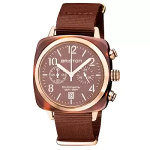 Image of Briston Clubmaster Classic Terracotta Quartz Brown Dial Brown NATO Unisex Watch Strap 20140.PRA.T.37.NTCH