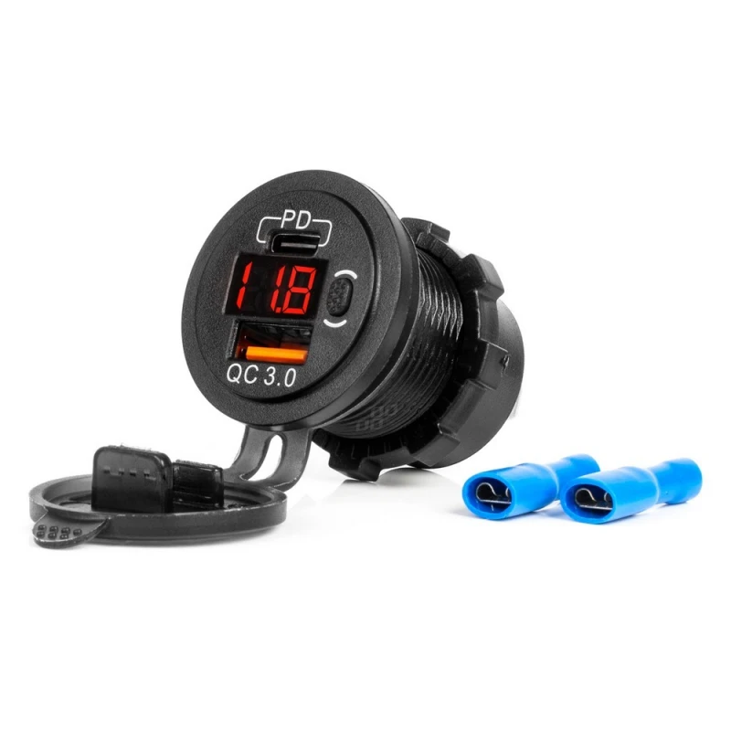 Image of AMiO 04222 Car mobile phone charger with moisture protection, Number of inlets/outlets: 2, Quick Charge 3.0 Car mobile phone charger (100026)