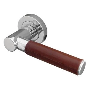 image of Jedo Paja Ascot Straight Door Handle on Round Rose