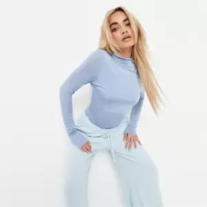 Missguided High Neck Ls Body - Blue