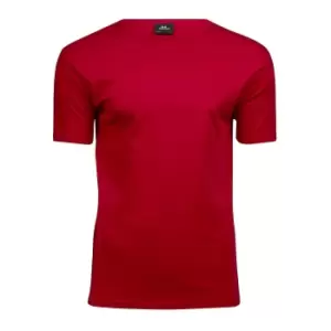 image of Tee Jays Mens Interlock Short Sleeve T-Shirt (S) (Red)