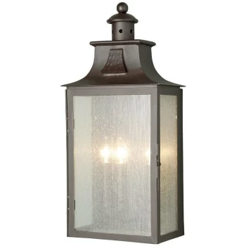 image of Balmoral - 3 Light Outdoor Wall Lantern Light Old Bronze IP44, E14 - Elstead