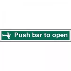 image of Push Bar To Open&rsquo; Sign; Non Adhesive Rigid 1mm PVC Board