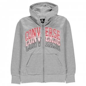 image of Converse Zip Hoodie Juniors - Grey Heather