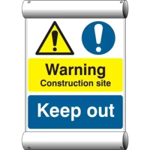 image of Warning Construction Site Keep Out - Ban (670 x 1000mm)