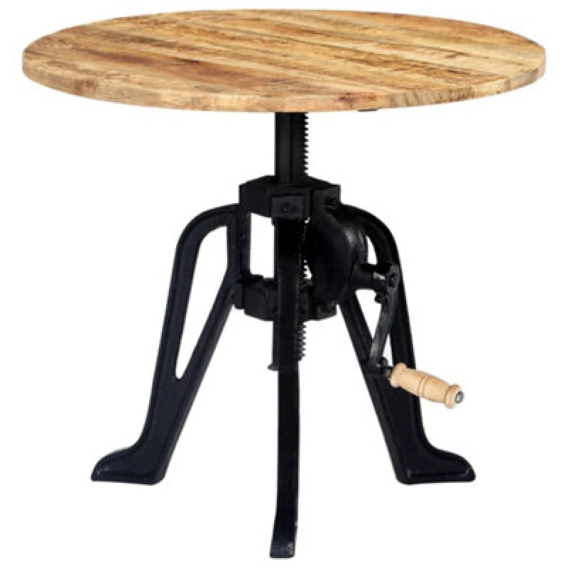 Image of Vidaxl Side Table 60X(46-63) Cm Solid Mango Wood And Cast Iron