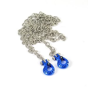 image of Fastrax Deluxe Aluminium Blue Winch Hooks & Chain Set