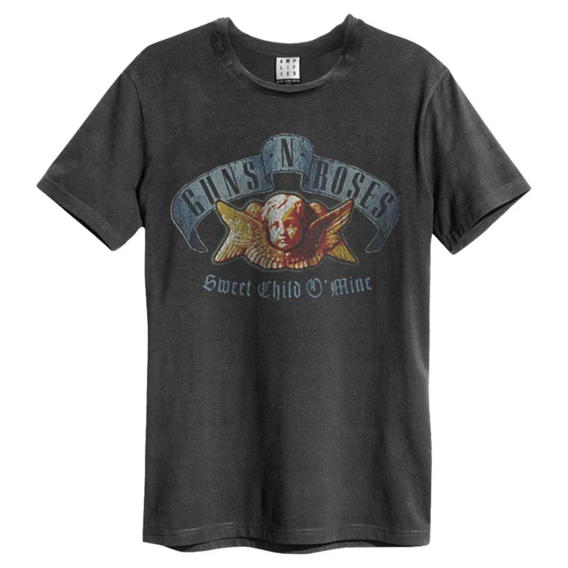 Image of Amplified Amplified Men Sweet Child O' Mine Guns N Roses T-Shirt in Charcoal Size: X-Small Charcoal XS Male 5063470958580