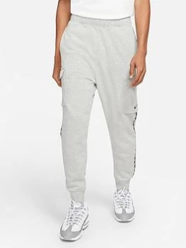 Image of Nike Repeat Fleece Cargo Pants - Grey/Black, Grey/Black Size XL Men