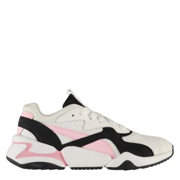 image of Puma Nova 90s Bloc Trainers - Wht/Pink/Blk