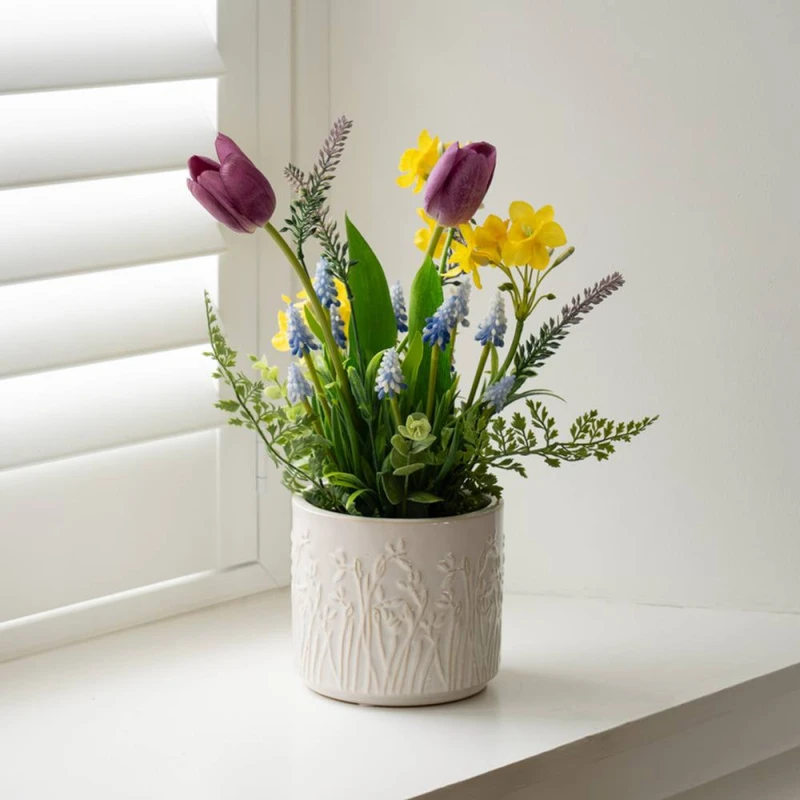 Image of Scottish Everlastings Ltd 39cm Large Mixed Spring Planter Multicolor Unisex
