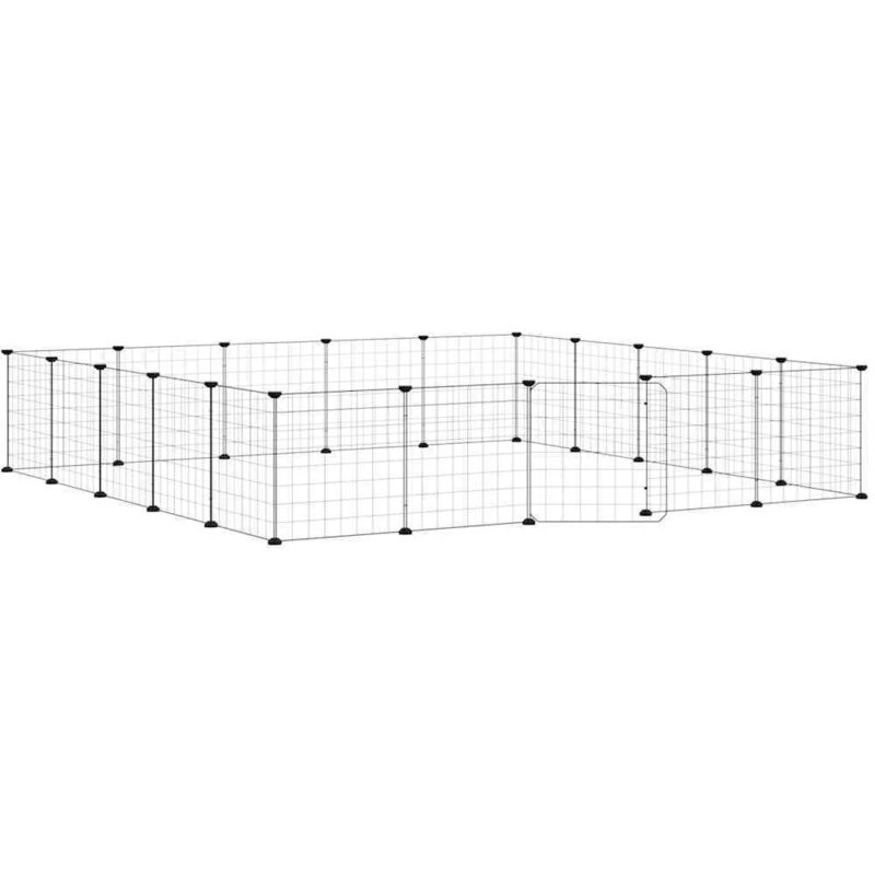 Image of VIDAXL 20-Panel Pet Cage with Door Black 35x35cm Steel Vidaxl 8720287190523