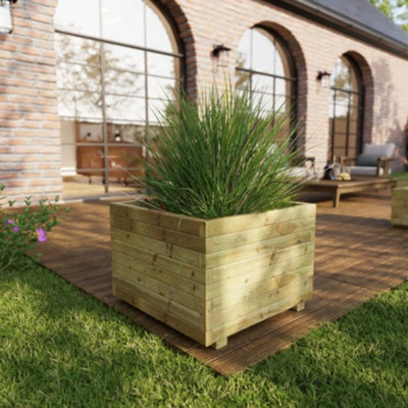 Image of Cerland Baroque Outdoor Square Wooden Planter 30Cm
