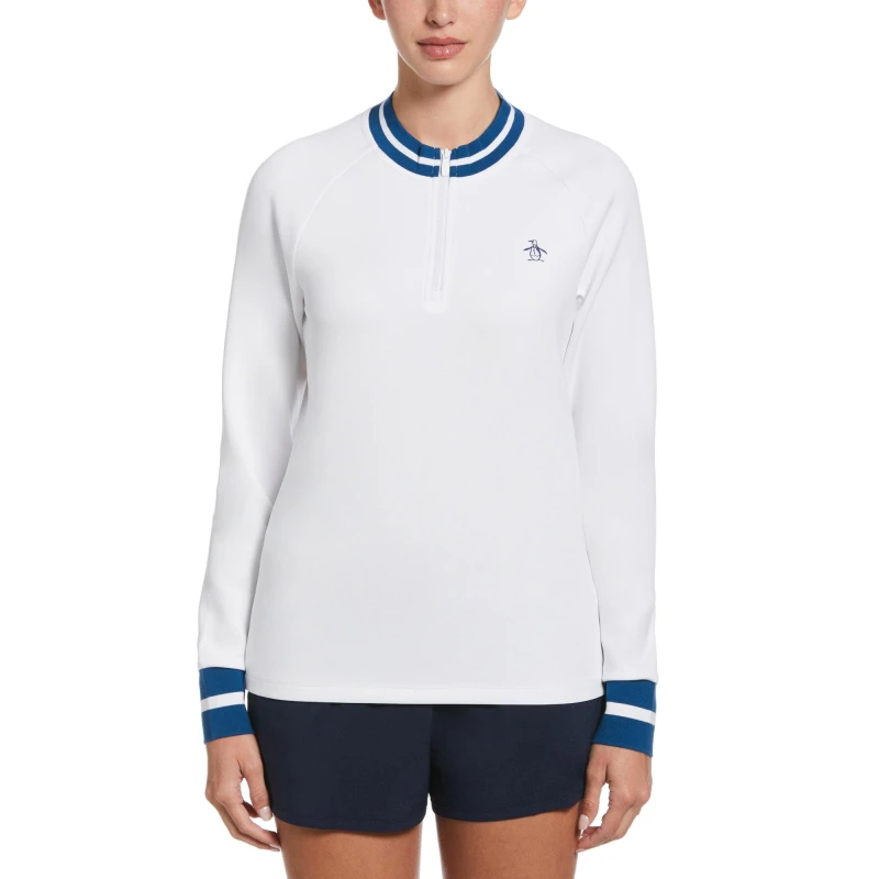 Image of Original Penguin quarter Zip Top - White White 12