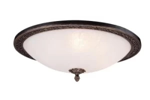 image of Aritos Flush Bowl Ceiling Lamp Brown with Gold, 4 Light, E27