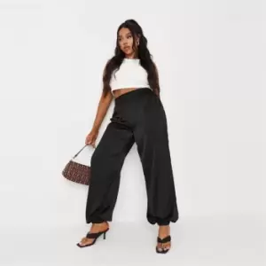 image of Missguided Plus Satin Jogger - Black