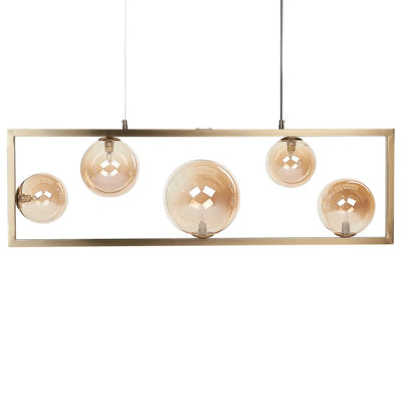 Image of Beliani Pendant Lamp Geehi Metal Brass