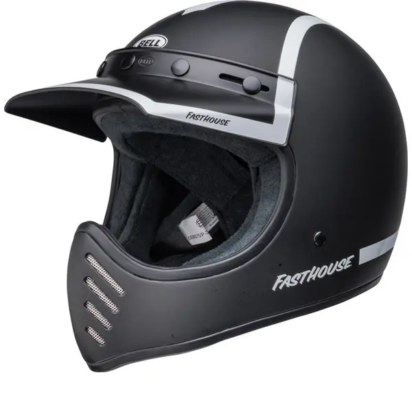 Image of Bell Moto-3 Fasthouse Old Road Black White Full Face Helmet S
