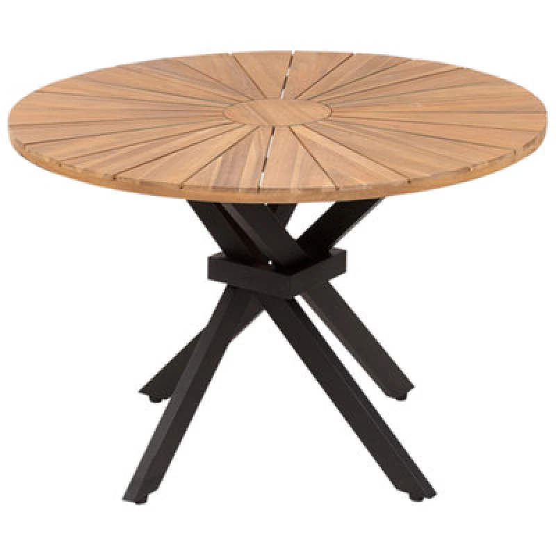 Image of Beliani Garden Dining Table Cissone 110 Cm 110 Cm Acacia Wood Brown