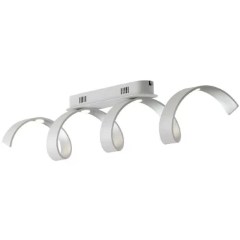 Image of Fan Europe Lighting - Fan Europe Helix - Integrated LED Swirl Effect Ceiling Light, White, Silver, 4000K