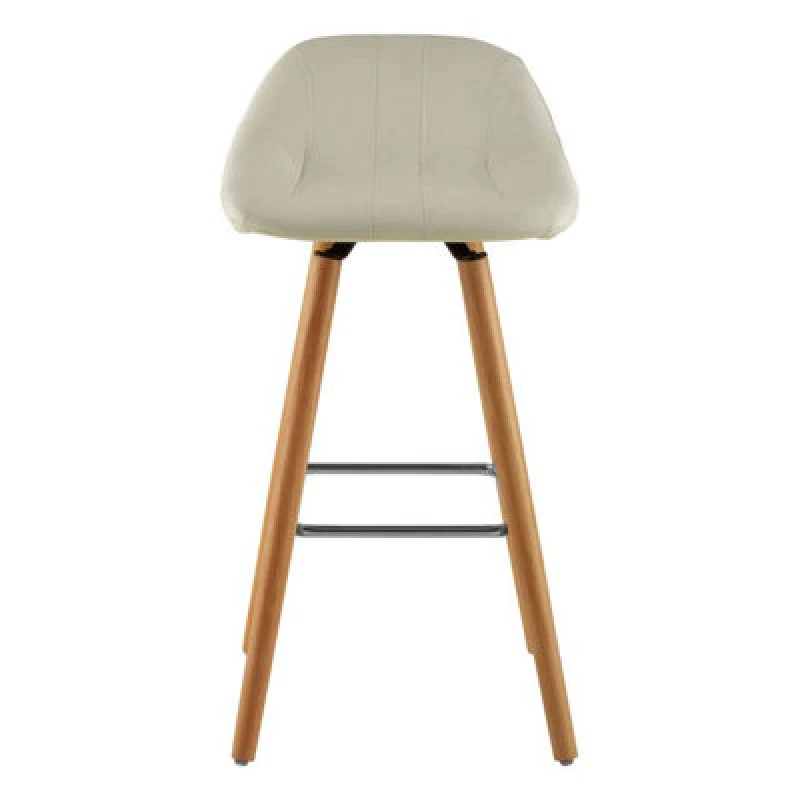 Image of Premier Housewares Faux Leather Bar Stool, Comfortable Seating Bar Stool with Back, Easy to Clean Kitchen Bar Stool White