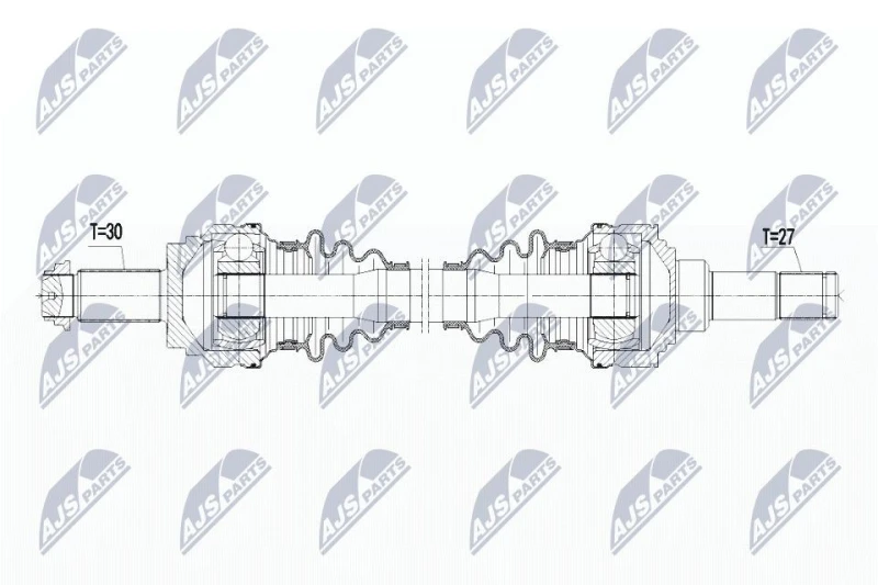 Image of NTY NPW-BM-075 Drive shaft Automatic Transmission, Rear Axle Left Drive Shaft (13)