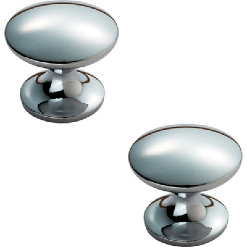 Image of Loops 2x Fingertip Cabinet Door Knob 30mm Diameter Polished Chrome Cupboard Handle Multi unisex