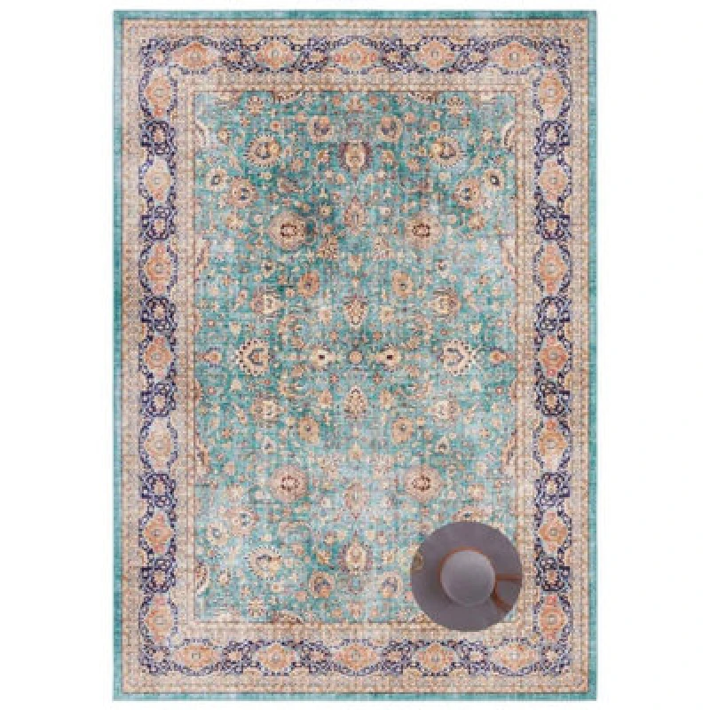 Image of The Rugs Keshan Maschad Oriental Optic Rug And Runner Vintage Persian Style Rug In Green