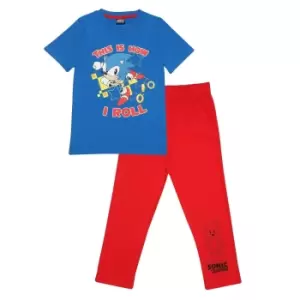 Image of Sonic The Hedgehog Girls This Is How I Roll Pyjama Set (11-12 Years) (Red/Blue)